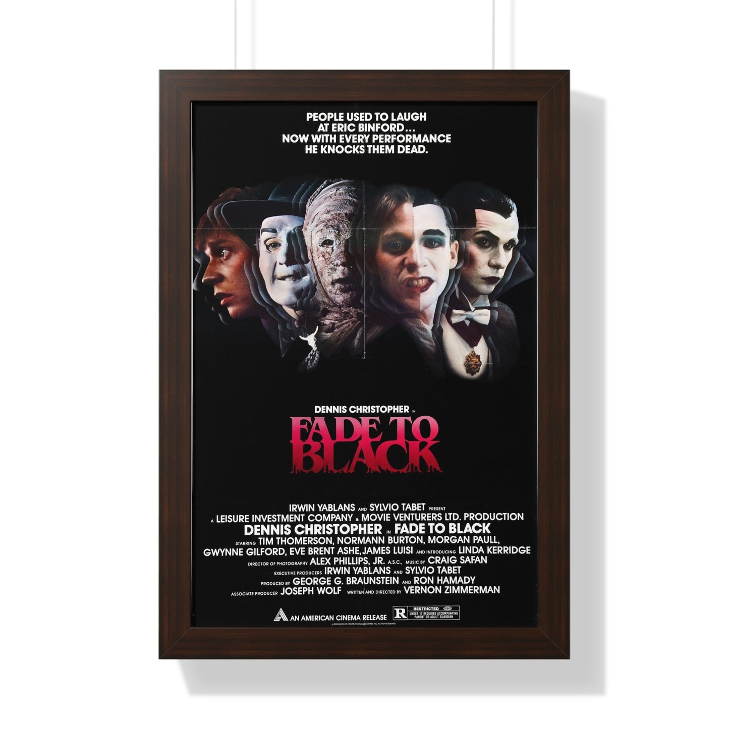 FADE TO BLACK 1980 - Framed Movie Poster-16″ x 24″-The Sticker Space