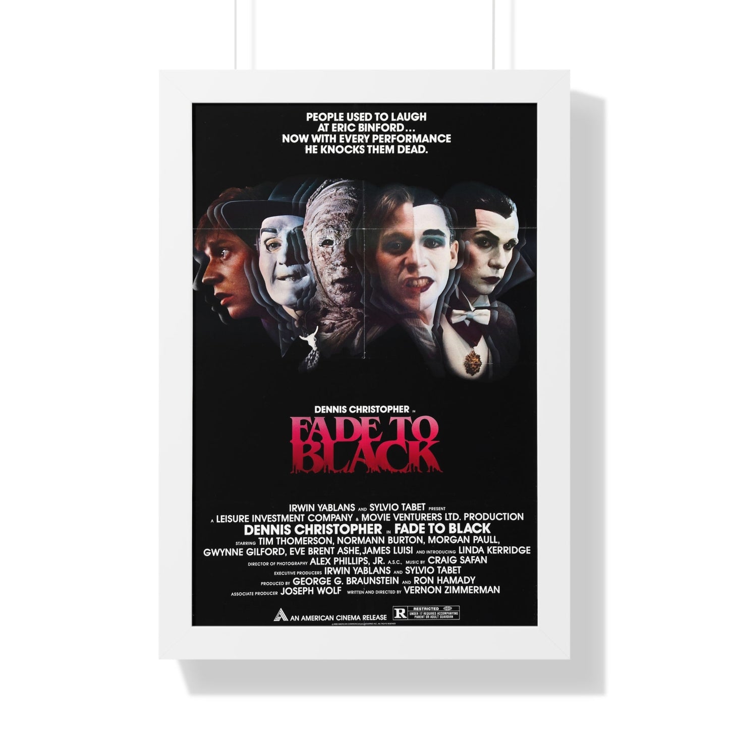 FADE TO BLACK 1980 - Framed Movie Poster-16″ x 24″-The Sticker Space