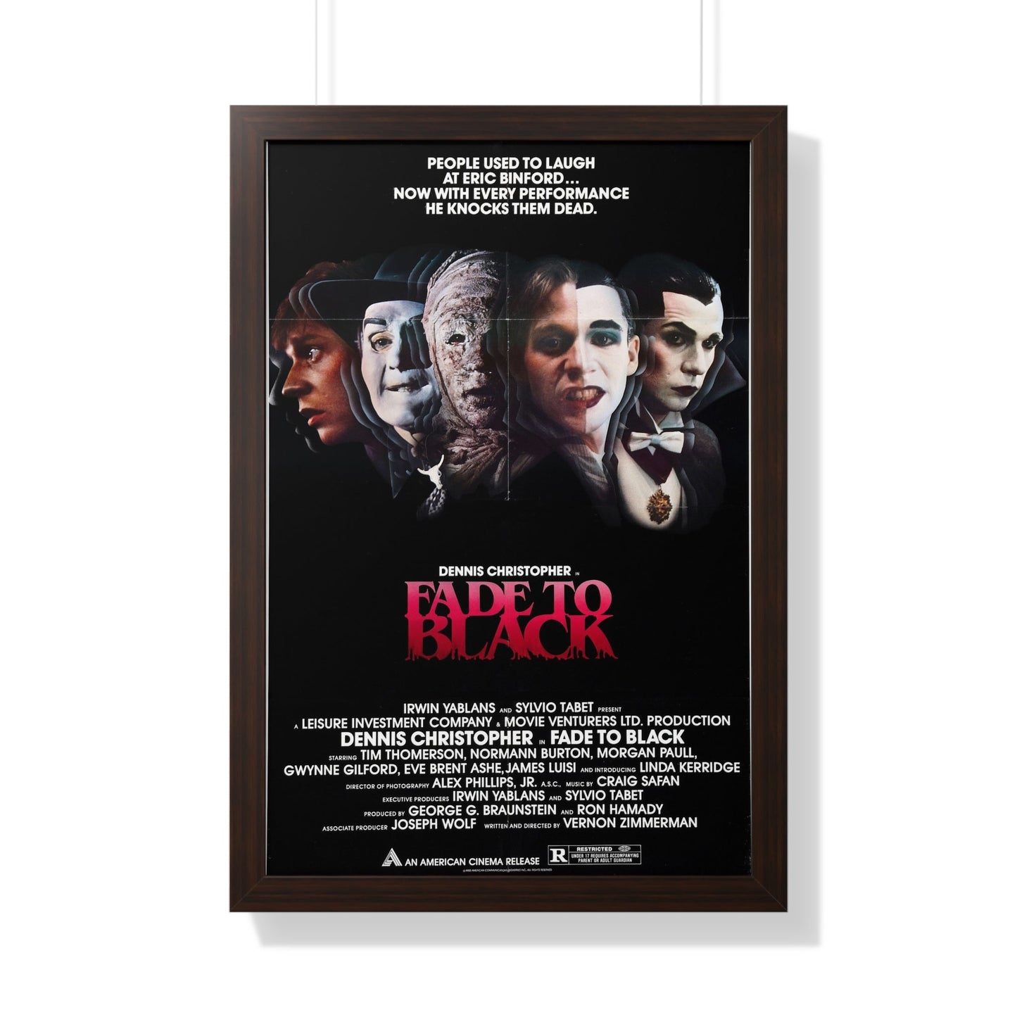 FADE TO BLACK 1980 - Framed Movie Poster-20" x 30"-The Sticker Space