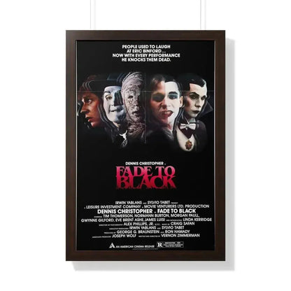 FADE TO BLACK 1980 - Framed Movie Poster 20" x 30" Walnut - The Sticker Space