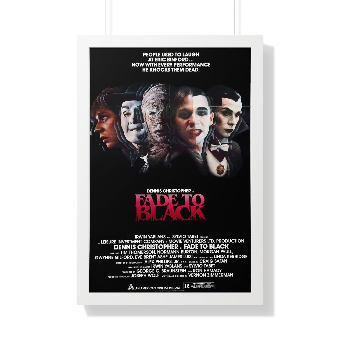 FADE TO BLACK 1980 - Framed Movie Poster-20" x 30"-The Sticker Space