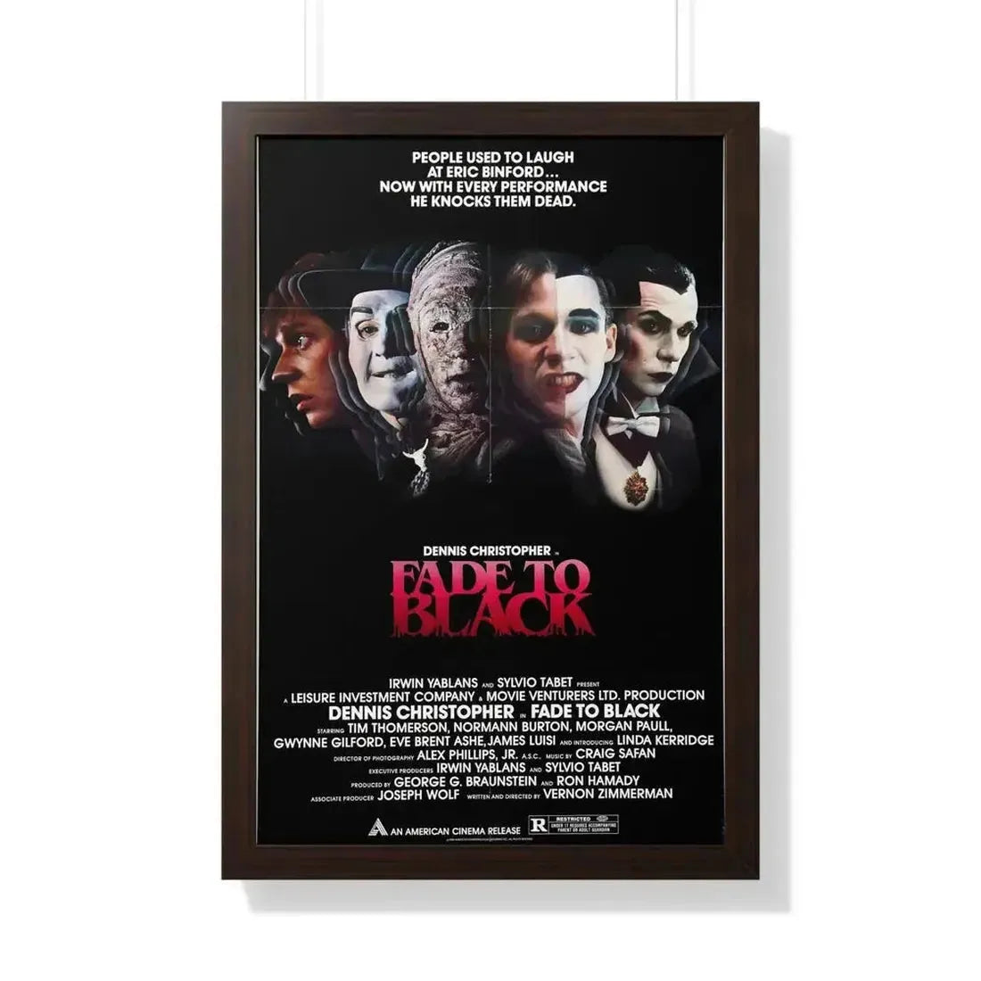 FADE TO BLACK 1980 - Framed Movie Poster - The Sticker Space