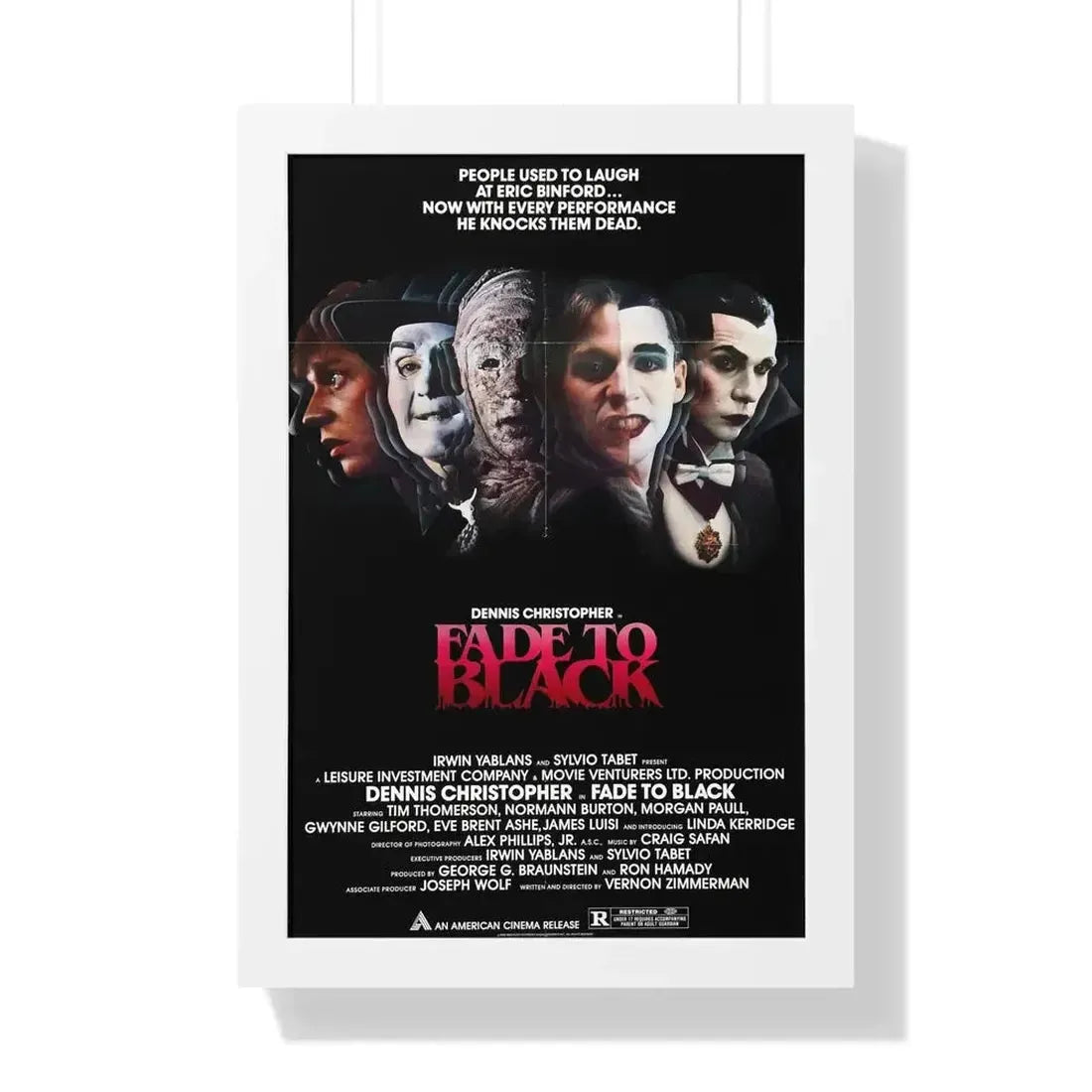 FADE TO BLACK 1980 - Framed Movie Poster - The Sticker Space