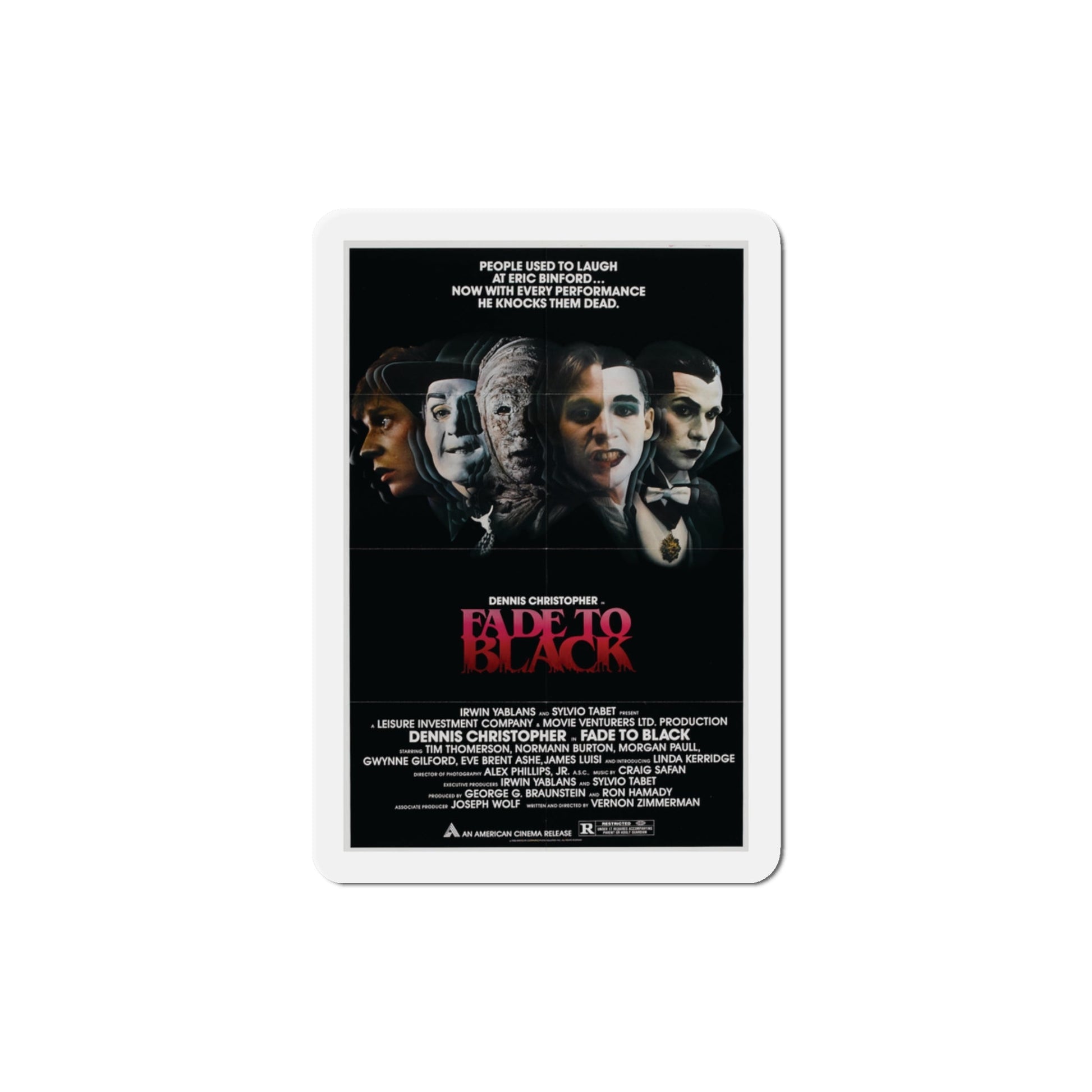 Fade to Black 1980 Movie Poster Die-Cut Magnet-3" x 3"-The Sticker Space