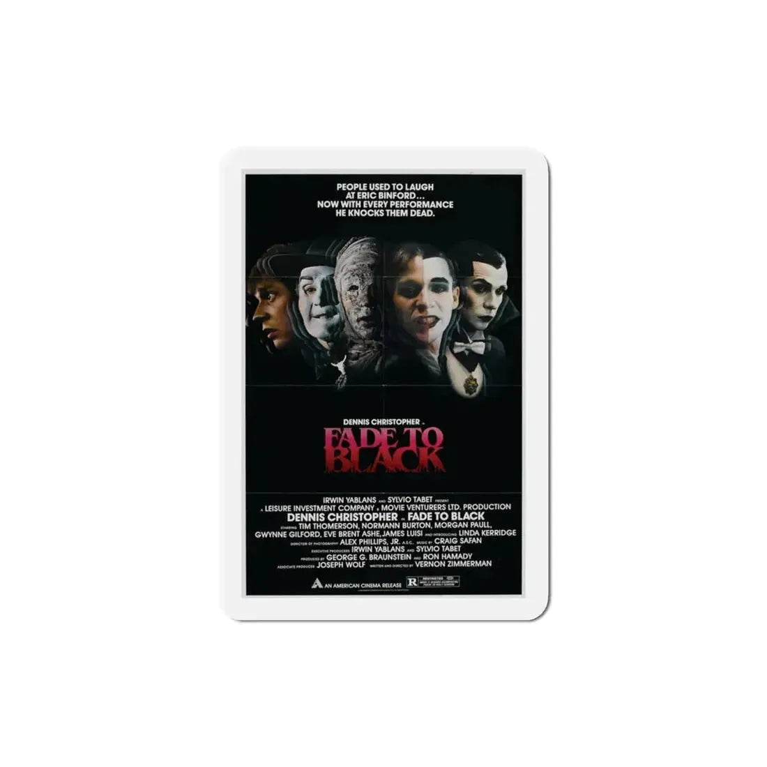 Fade to Black 1980 Movie Poster Refrigerator Magnet 3 Inch - The Sticker Space