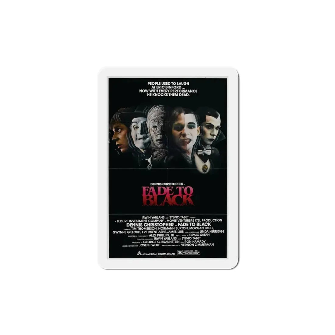 Fade to Black 1980 Movie Poster Refrigerator Magnet 4 Inch - The Sticker Space