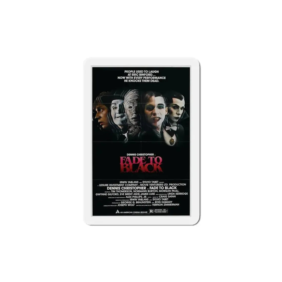 Fade to Black 1980 Movie Poster Refrigerator Magnet 5 Inch - The Sticker Space