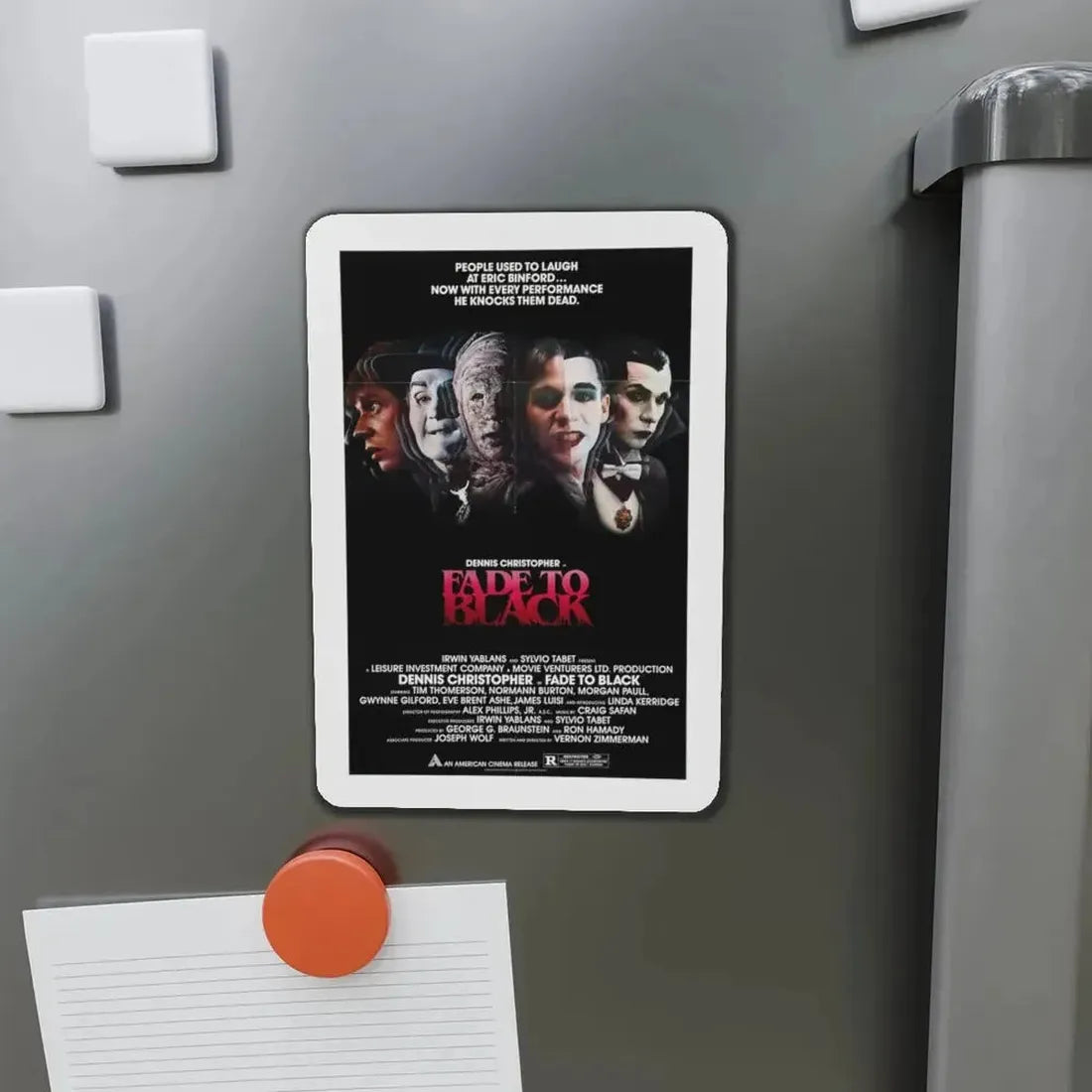 FADE TO BLACK 1980 Movie Poster - Refrigerator Magnet - The Sticker Space