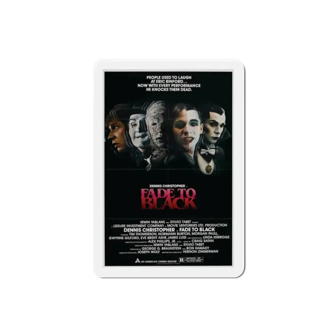 Fade to Black 1980 Movie Poster Refrigerator Magnet - The Sticker Space