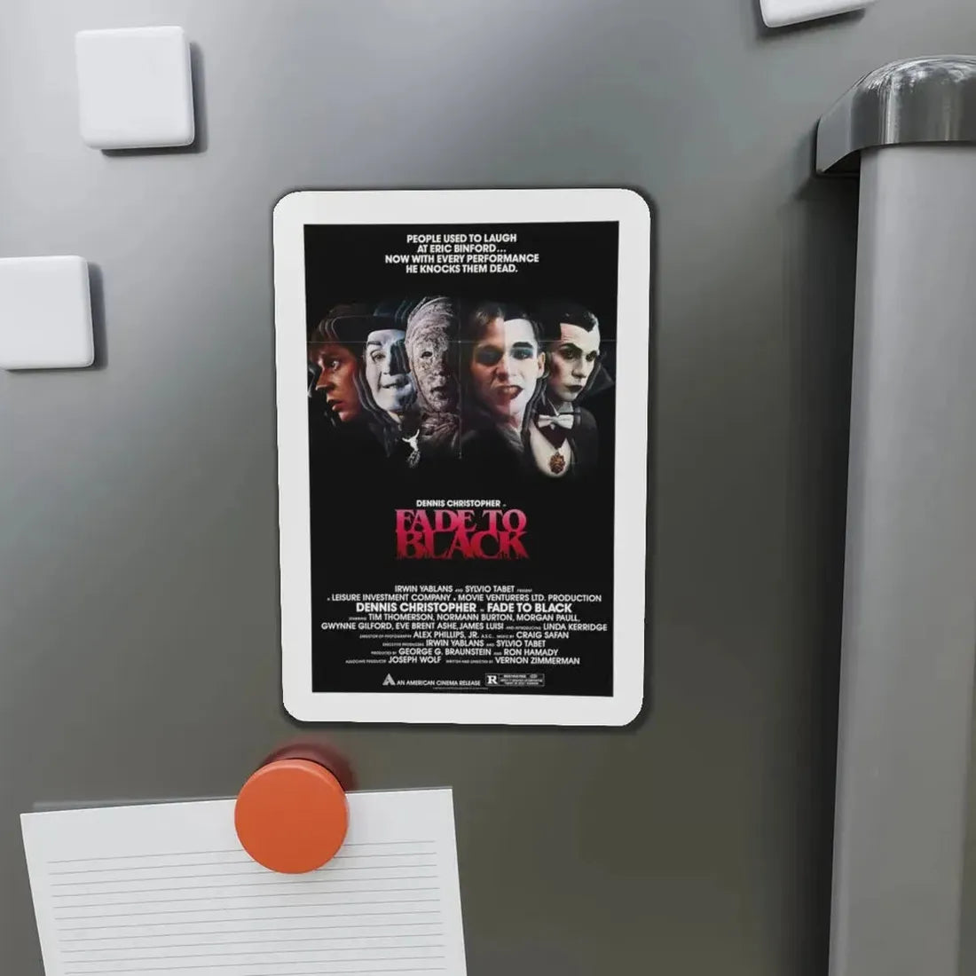 FADE TO BLACK 1980 Movie Poster - Refrigerator Magnet - The Sticker Space