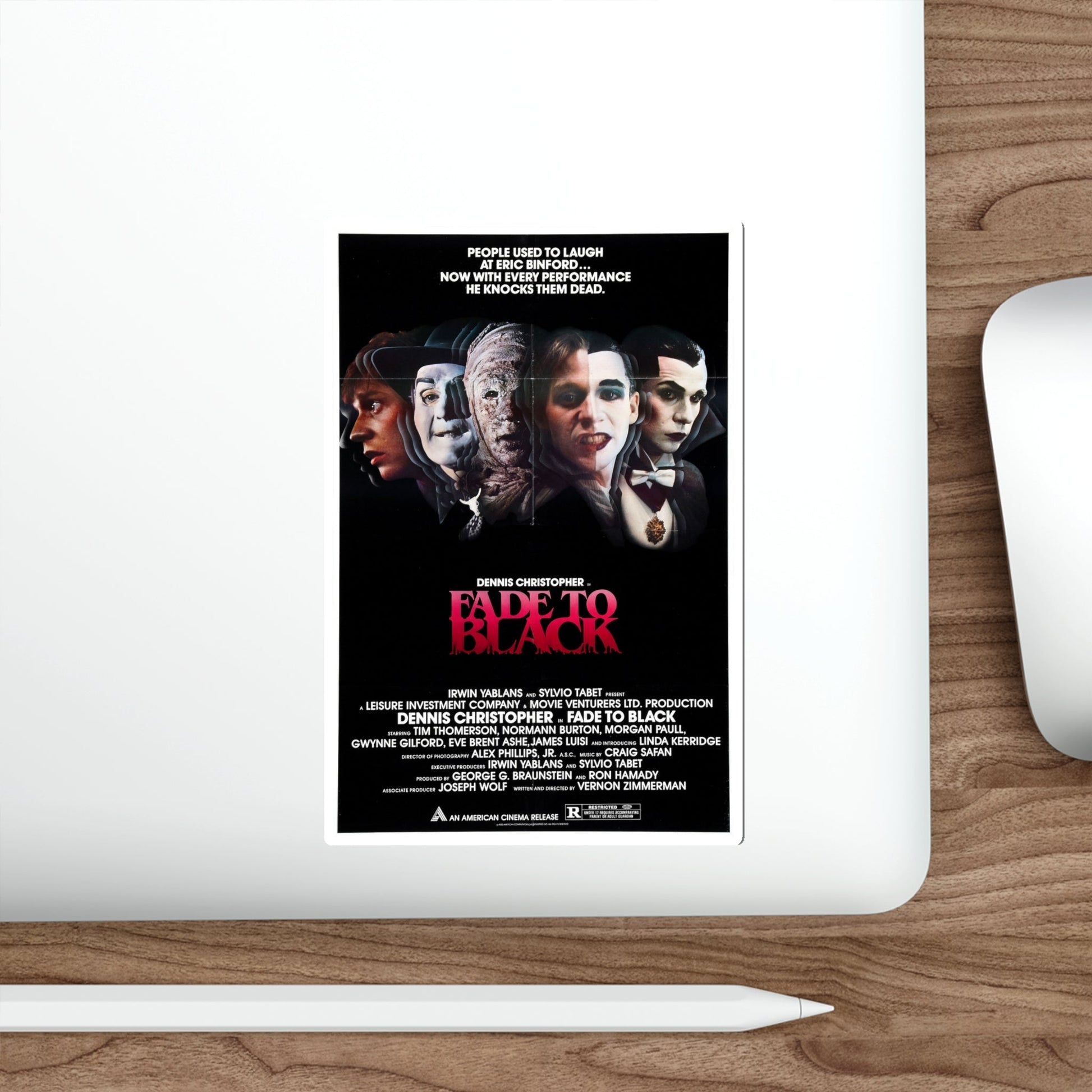 FADE TO BLACK 1980 Movie Poster STICKER Vinyl Die-Cut Decal-The Sticker Space