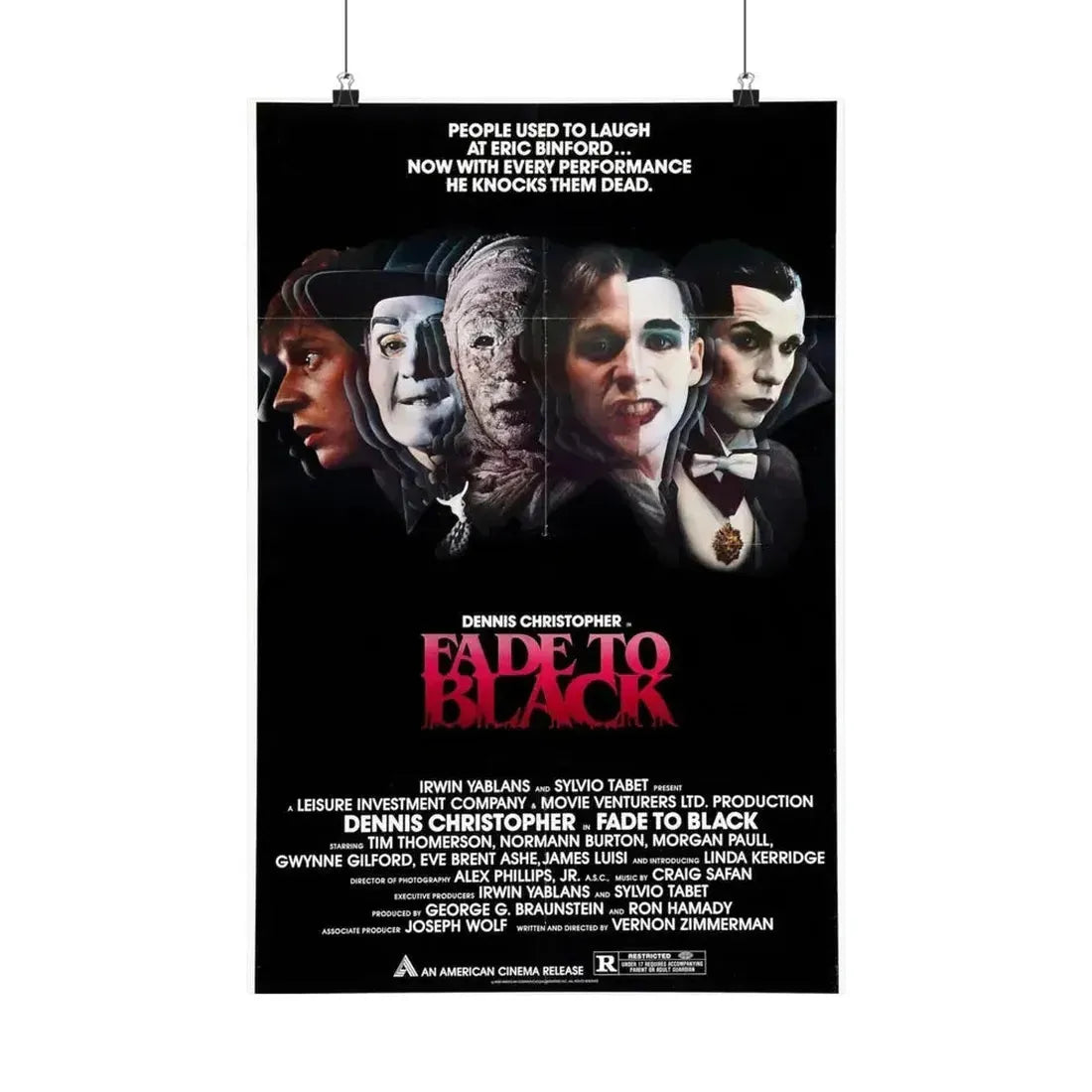 FADE TO BLACK 1980 - Paper Movie Poster 16″ x 24″ Matte - The Sticker Space