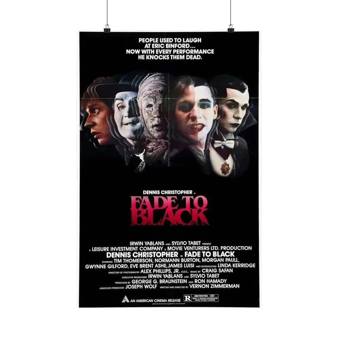 FADE TO BLACK 1980 - Paper Movie Poster 20″ x 30″ Matte - The Sticker Space