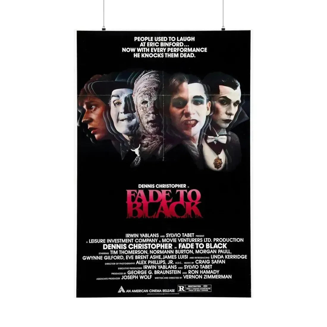 FADE TO BLACK 1980 - Paper Movie Poster 36" x 54" Matte - The Sticker Space