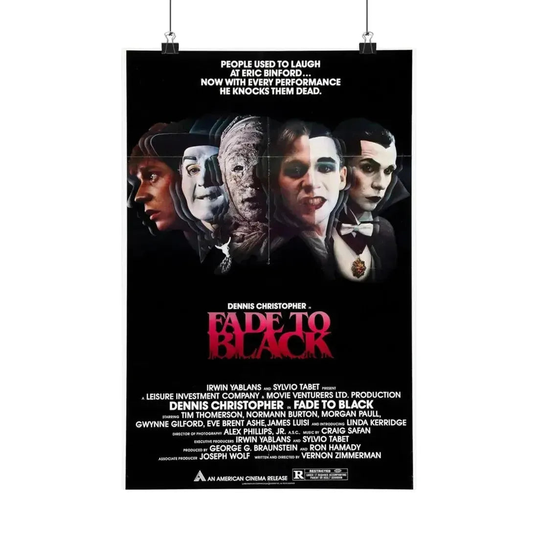 FADE TO BLACK 1980 - Paper Movie Poster - The Sticker Space