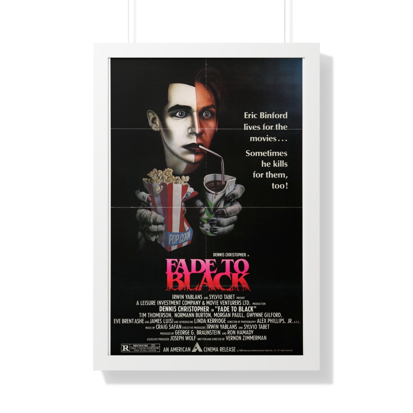 FADE TO BLACK (2) 1980 - Framed Movie Poster-20" x 30"-The Sticker Space