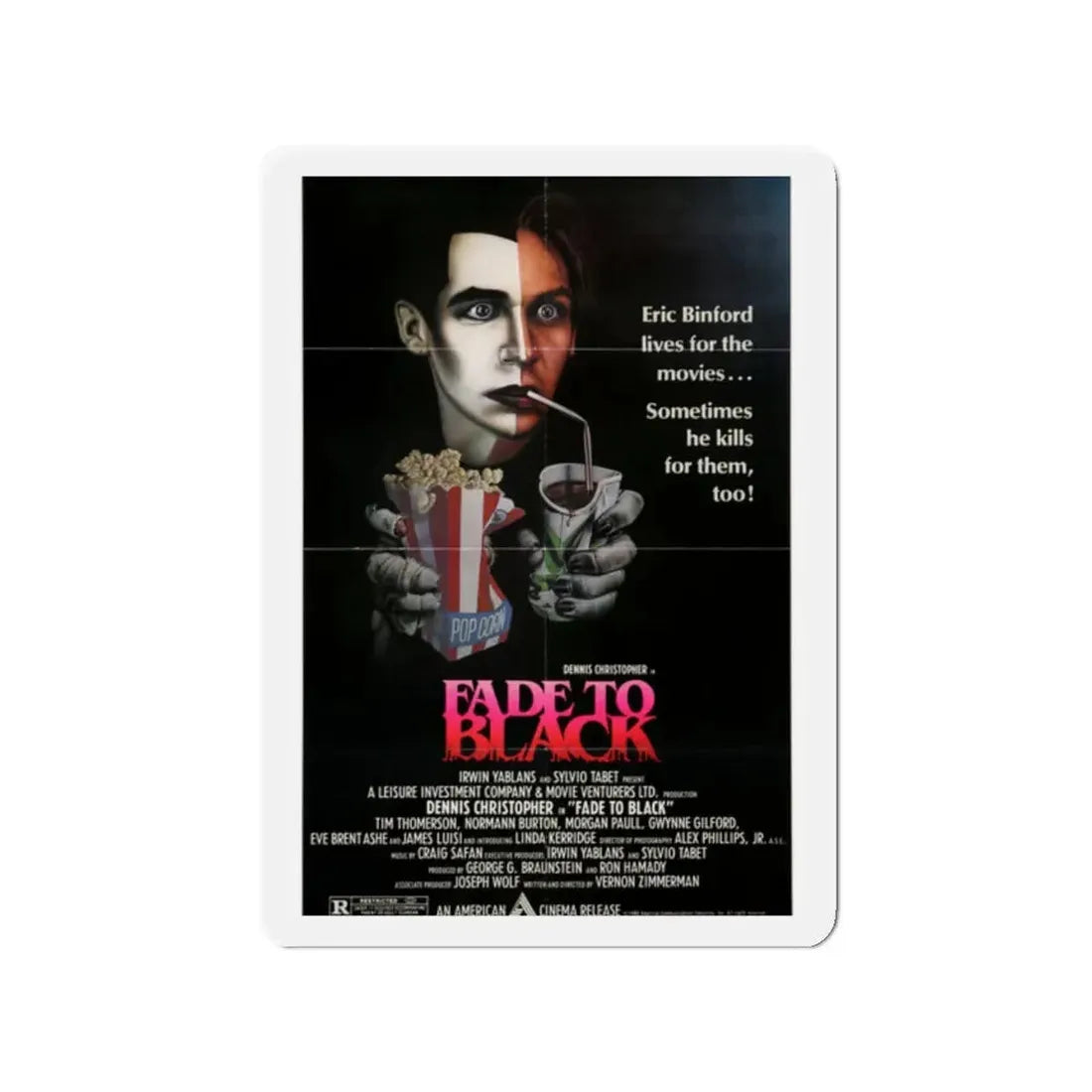 FADE TO BLACK (2) 1980 Movie Poster - Refrigerator Magnet 2 Inch - The Sticker Space