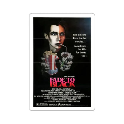 FADE TO BLACK (2) 1980 Movie Poster - STICKER Vinyl Kiss-Cut Decal 3 Inch White - The Sticker Space