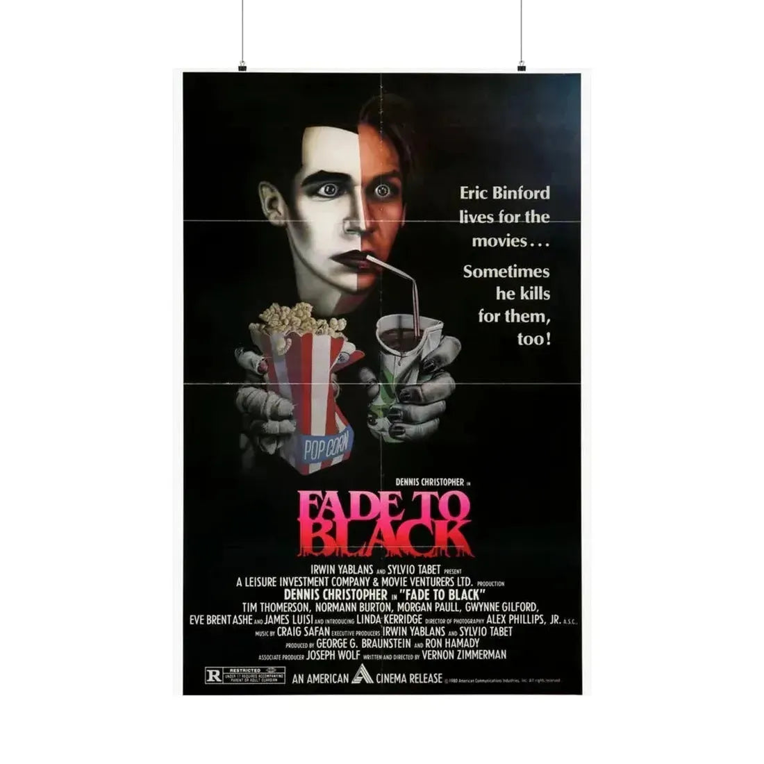 FADE TO BLACK (2) 1980 - Paper Movie Poster 36" x 54" Matte - The Sticker Space