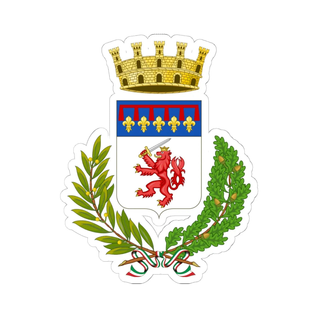 Faenza-Stemma (Italy) (Coat of Arms) STICKER Vinyl Kiss-Cut Decal 6 Inch White - The Sticker Space