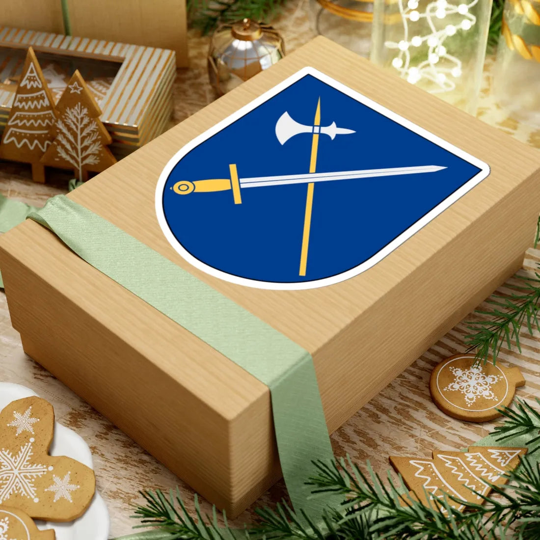 Fahnehielm vapen (Sweden) (Coat of Arms) STICKER Vinyl Kiss-Cut Decal - The Sticker Space