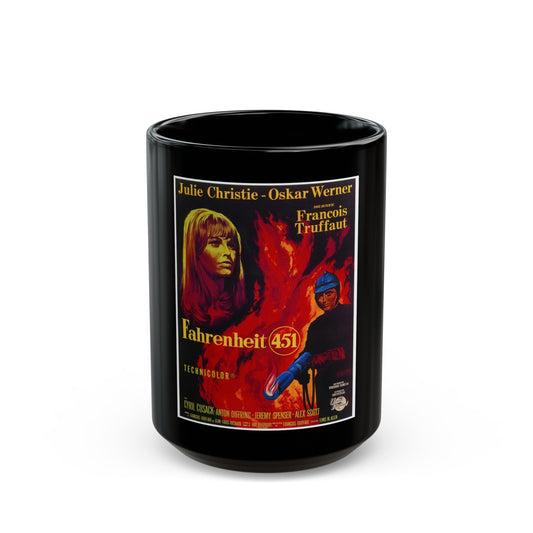 FAHRENHEIT 451 1966 Movie Poster - Black Coffee Mug-15oz-The Sticker Space