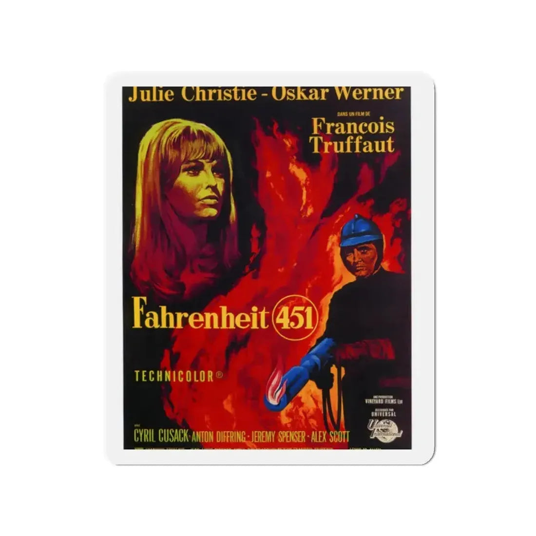 FAHRENHEIT 451 1966 Movie Poster - Refrigerator Magnet - The Sticker Space