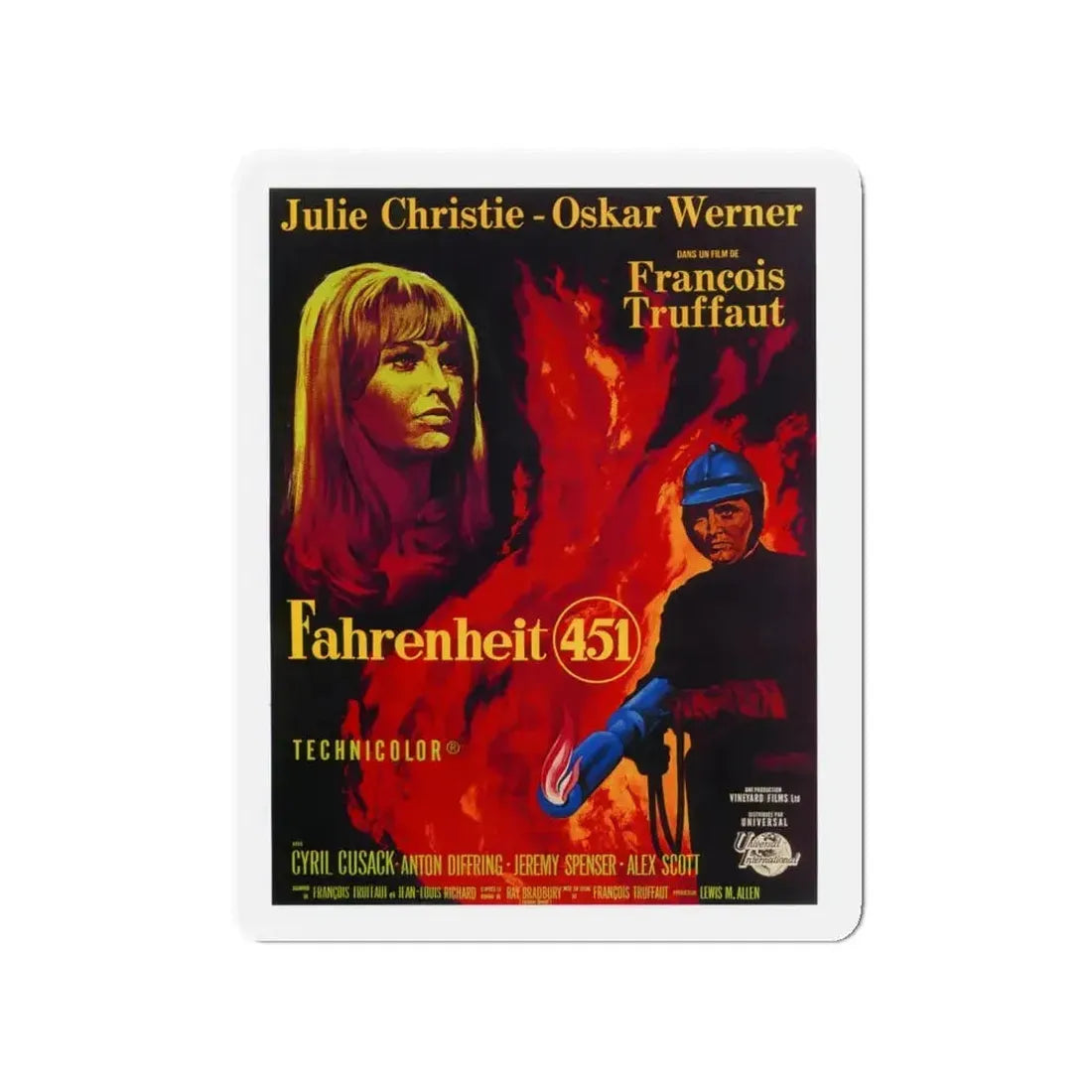 FAHRENHEIT 451 1966 Movie Poster - Refrigerator Magnet - The Sticker Space