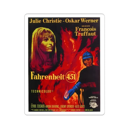 FAHRENHEIT 451 1966 Movie Poster - STICKER Vinyl Kiss-Cut Decal 4 Inch White - The Sticker Space