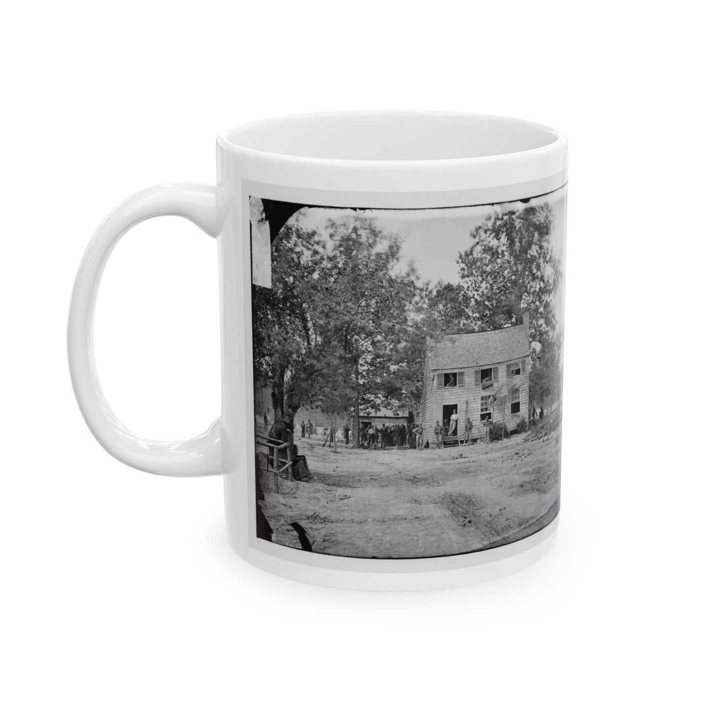 Fair Oaks, Va. Frame House Used As A Hospital By Gen Joseph Hooker's Division (U.S. Civil War) White Coffee Mug