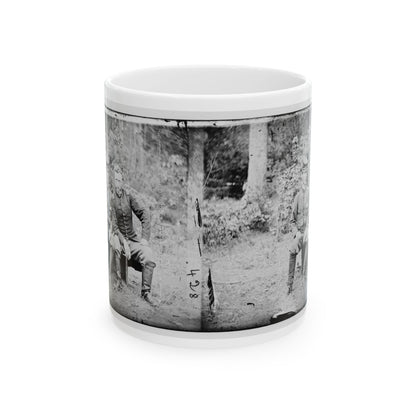 Fair Oaks, Va. Lt. James B. Washington, A Confederate Prisoner, With Capt. George A. Custer Of The 5th Cavalry, U.S.A. (U.S. Civil War) White Coffee Mug