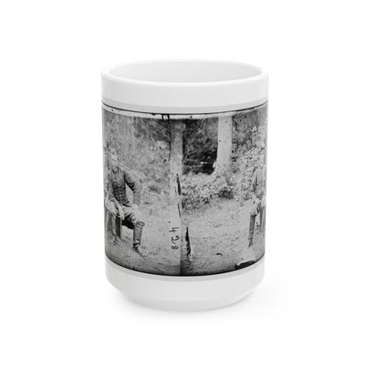 Fair Oaks, Va. Lt. James B. Washington, A Confederate Prisoner, With Capt. George A. Custer Of The 5th Cavalry, U.S.A. (U.S. Civil War) White Coffee Mug