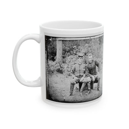 Fair Oaks, Va. Lt. James B. Washington, A Confederate Prisoner, With Capt. George A. Custer Of The 5th Cavalry, U.S.A. (U.S. Civil War) White Coffee Mug