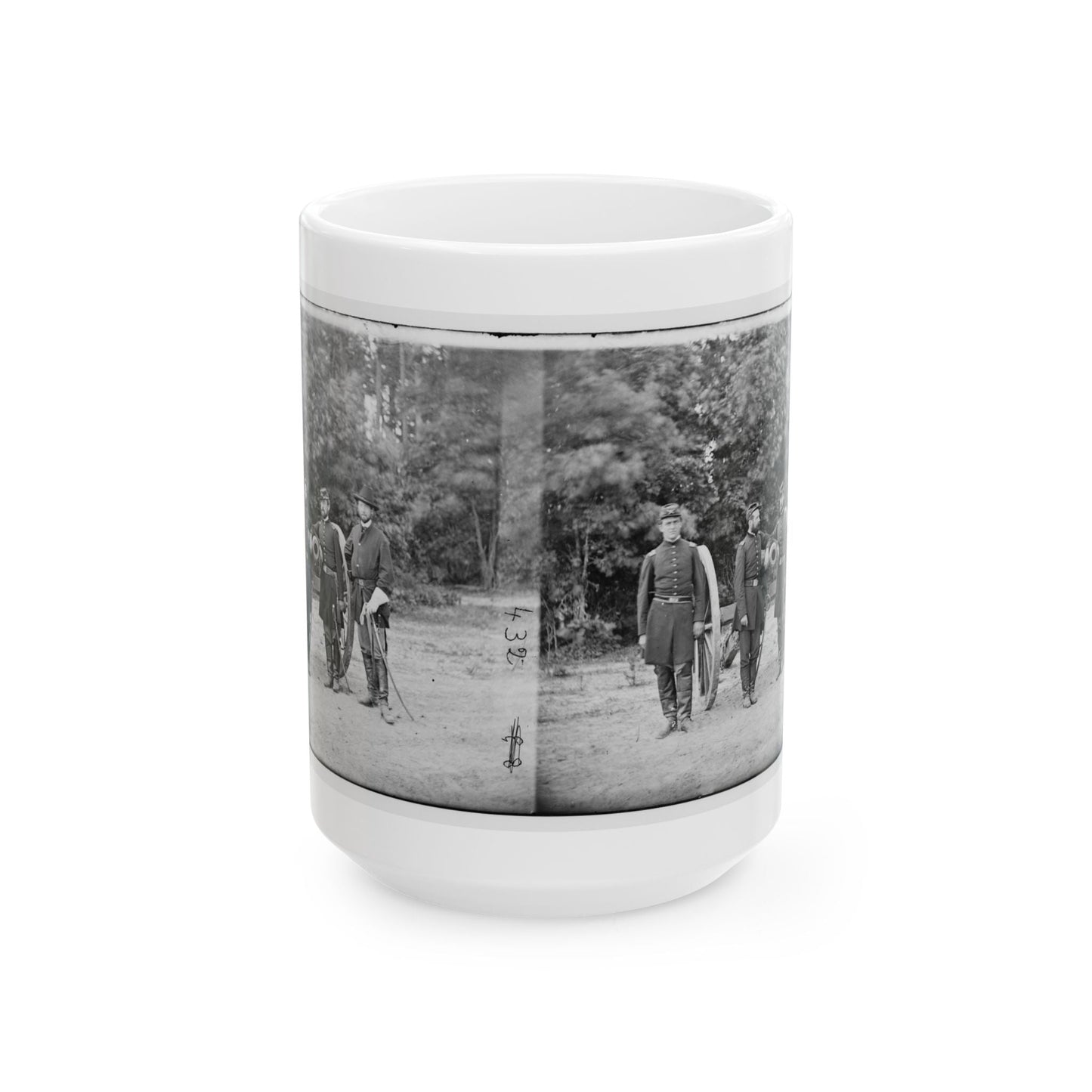 Fair Oaks, Va., Vicinity. Capt. Horatio G. Gibson (Second From Left) And Officers Of His Battery (U.S. Civil War) White Coffee Mug