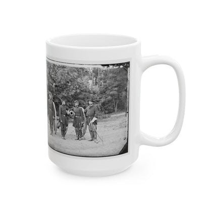 Fair Oaks, Va., Vicinity. Capt. Horatio G. Gibson (Second From Left) And Officers Of His Battery (U.S. Civil War) White Coffee Mug