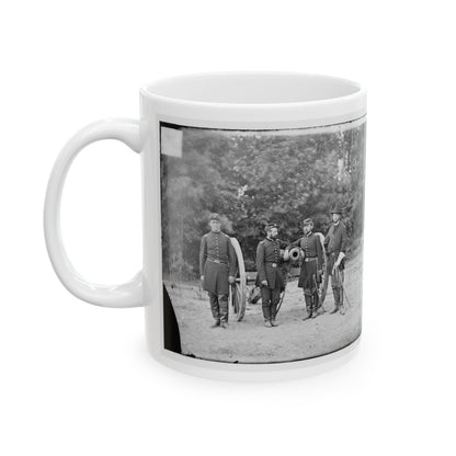 Fair Oaks, Va., Vicinity. Capt. Horatio G. Gibson (Second From Left) And Officers Of His Battery (U.S. Civil War) White Coffee Mug