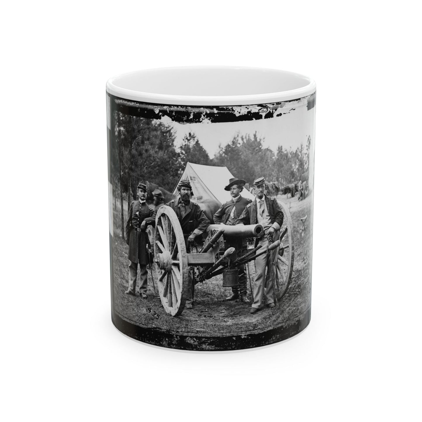 Fair Oaks, Va., Vicinity. Lt. Robert Clarke, Capt. John C. Tidball, Lt. William N. Dennison, And Capt. Alexander C.M. Pennington (U.S. Civil War) White Coffee Mug