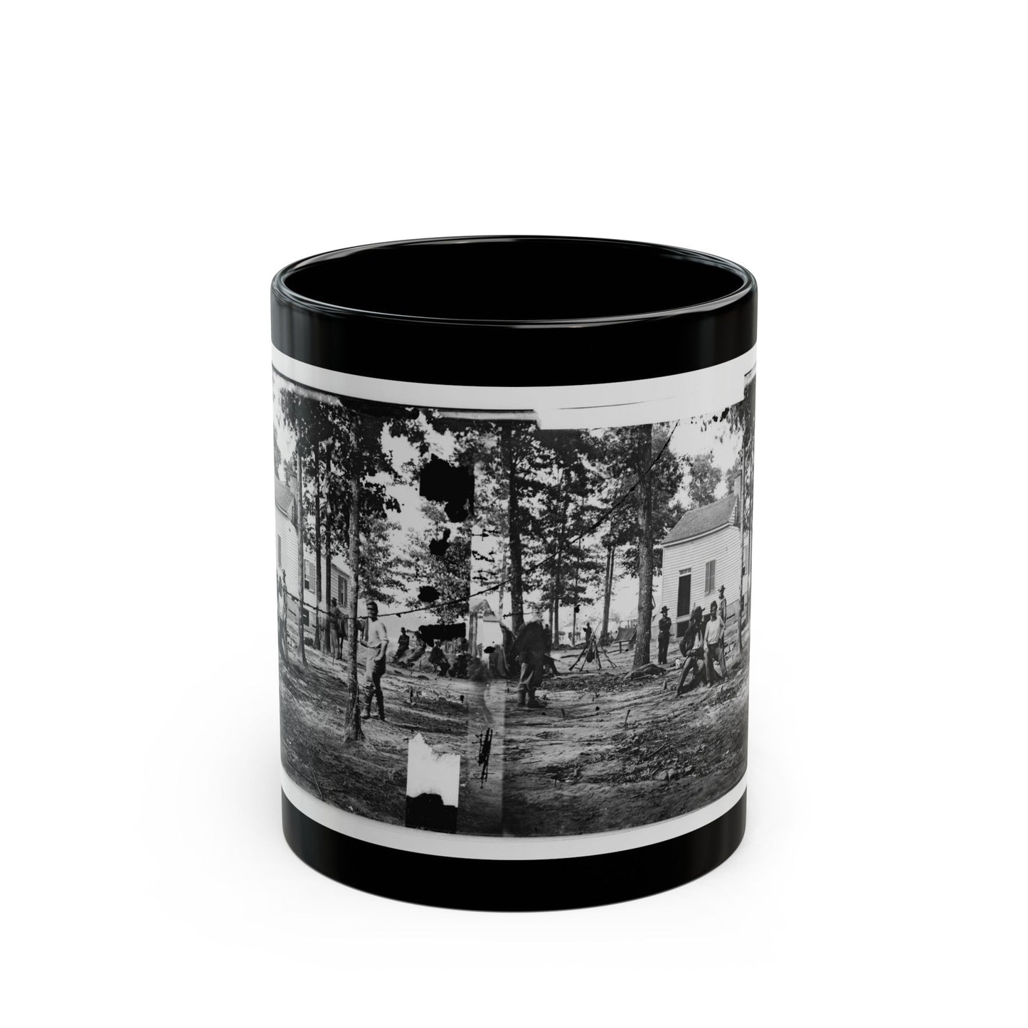 Fair Oaks, Va., Vicinity. Quarles House, Where Many Dead Were Buried (U.S. Civil War) Black Coffee Mug-11oz-The Sticker Space