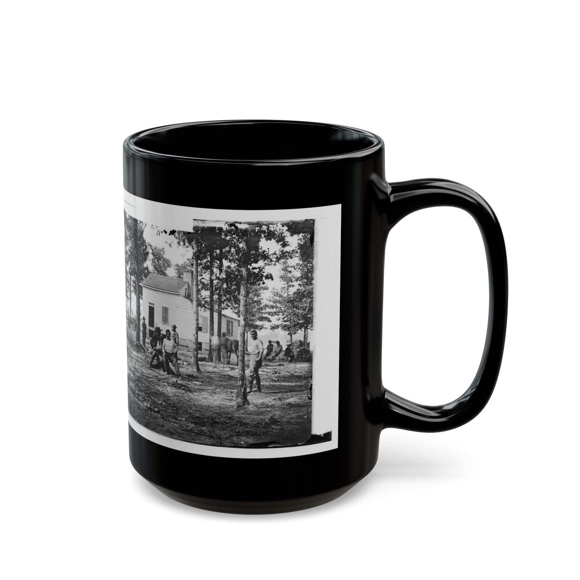 Fair Oaks, Va., Vicinity. Quarles House, Where Many Dead Were Buried (U.S. Civil War) Black Coffee Mug-The Sticker Space