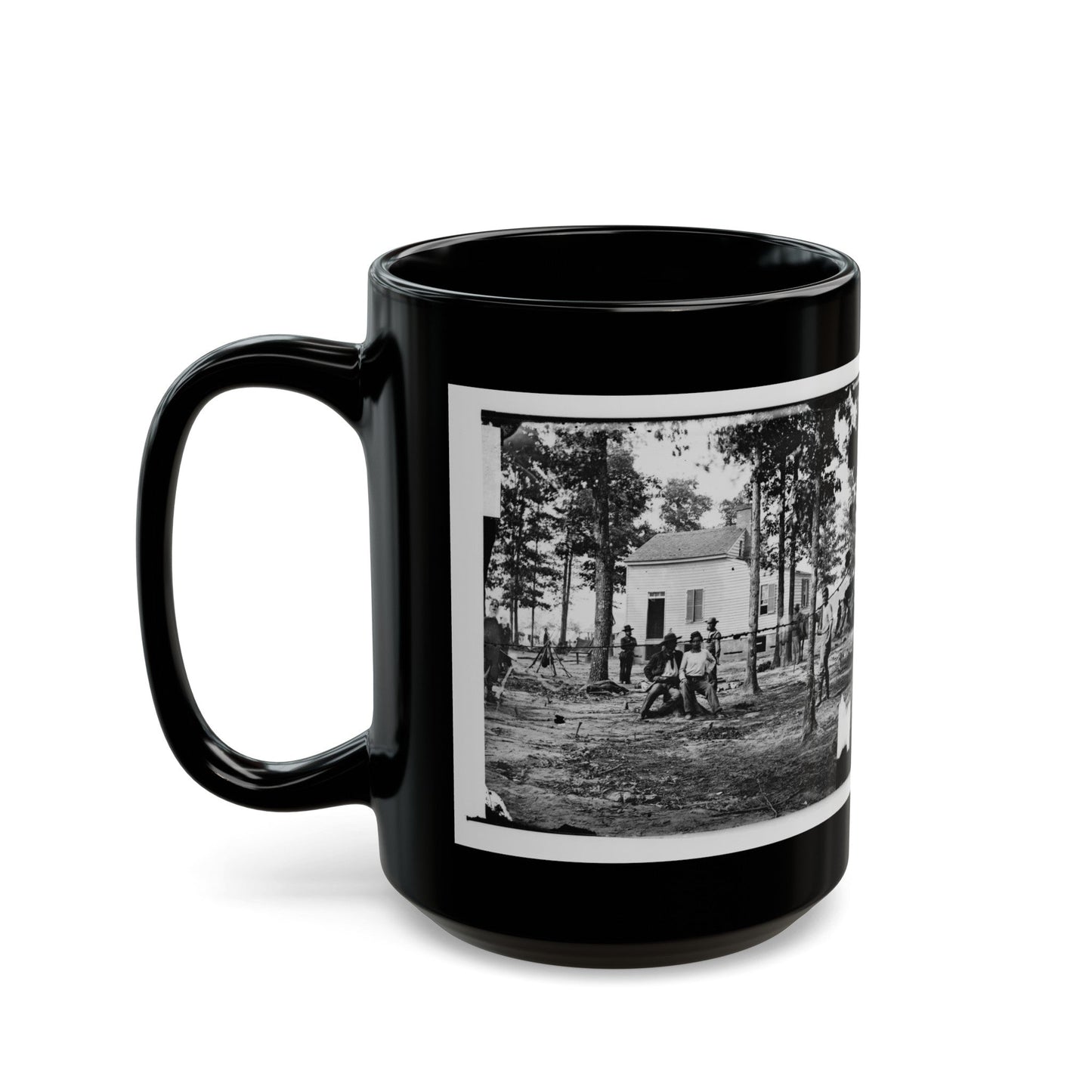 Fair Oaks, Va., Vicinity. Quarles House, Where Many Dead Were Buried (U.S. Civil War) Black Coffee Mug-The Sticker Space