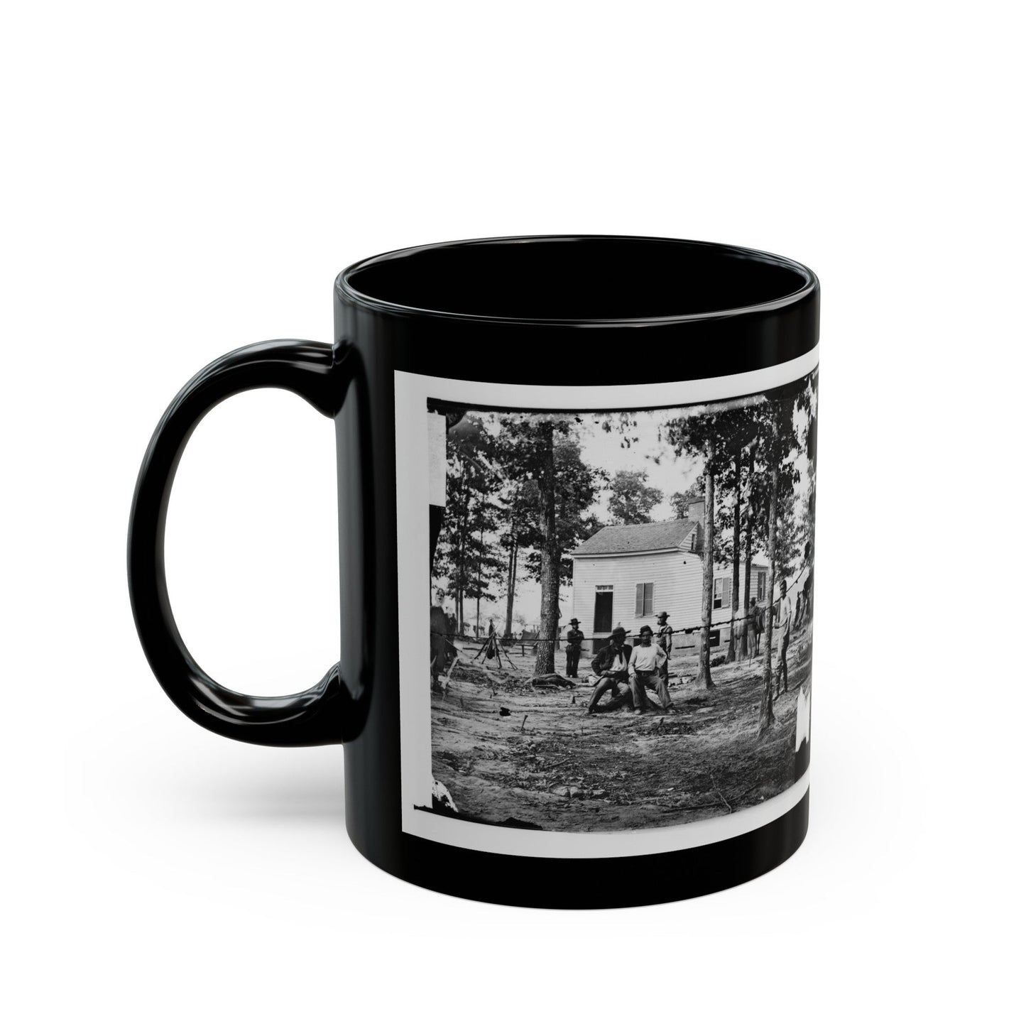 Fair Oaks, Va., Vicinity. Quarles House, Where Many Dead Were Buried (U.S. Civil War) Black Coffee Mug-The Sticker Space