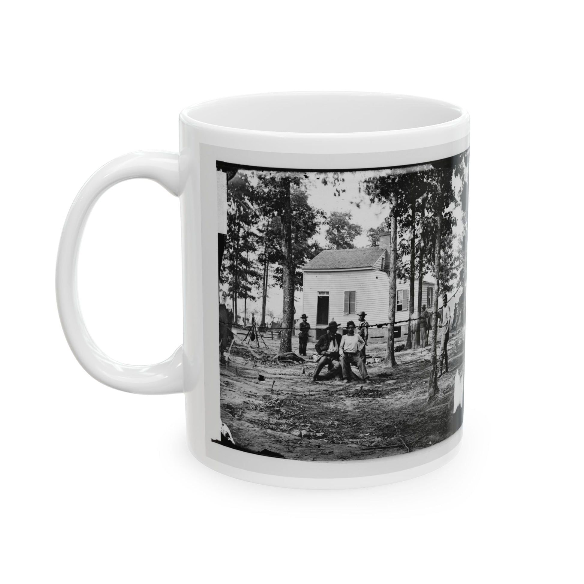 Fair Oaks, Va., Vicinity. Quarles House, Where Many Dead Were Buried (U.S. Civil War) White Coffee Mug-The Sticker Space