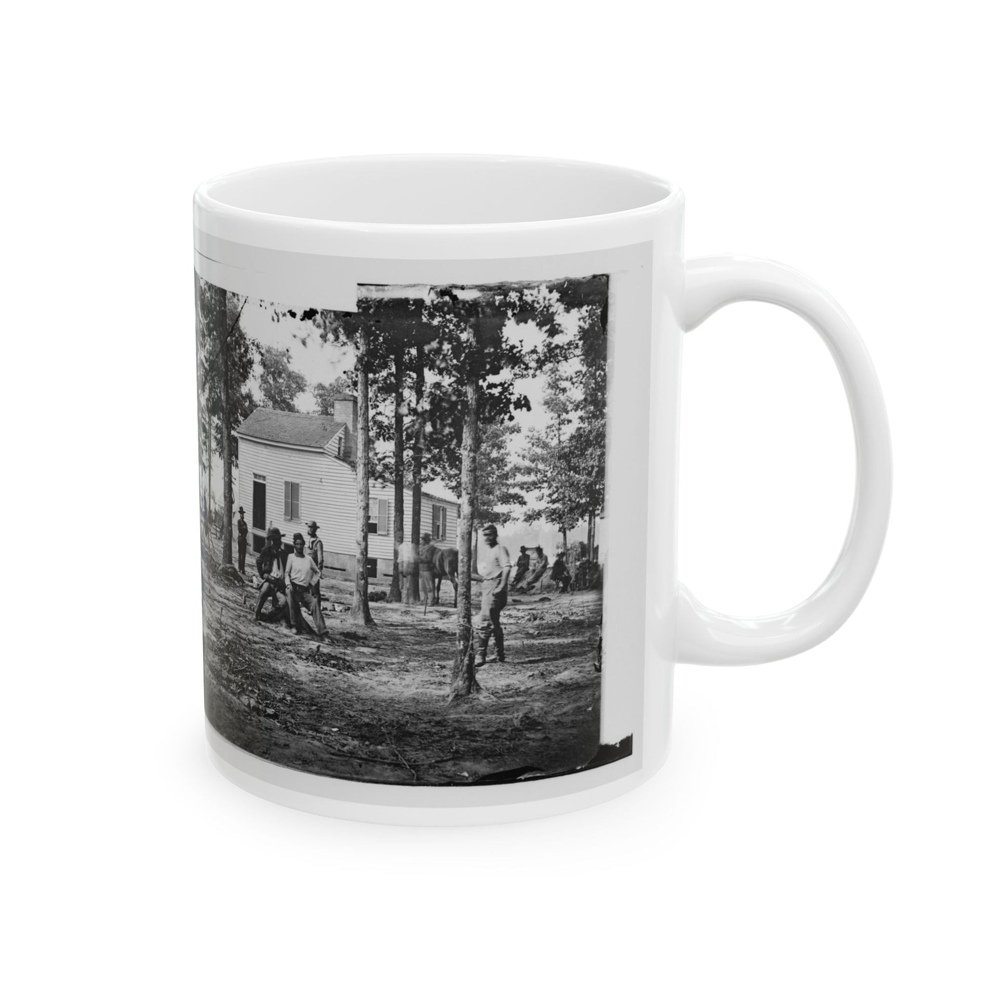 Fair Oaks, Va., Vicinity. Quarles House, Where Many Dead Were Buried (U.S. Civil War) White Coffee Mug-The Sticker Space