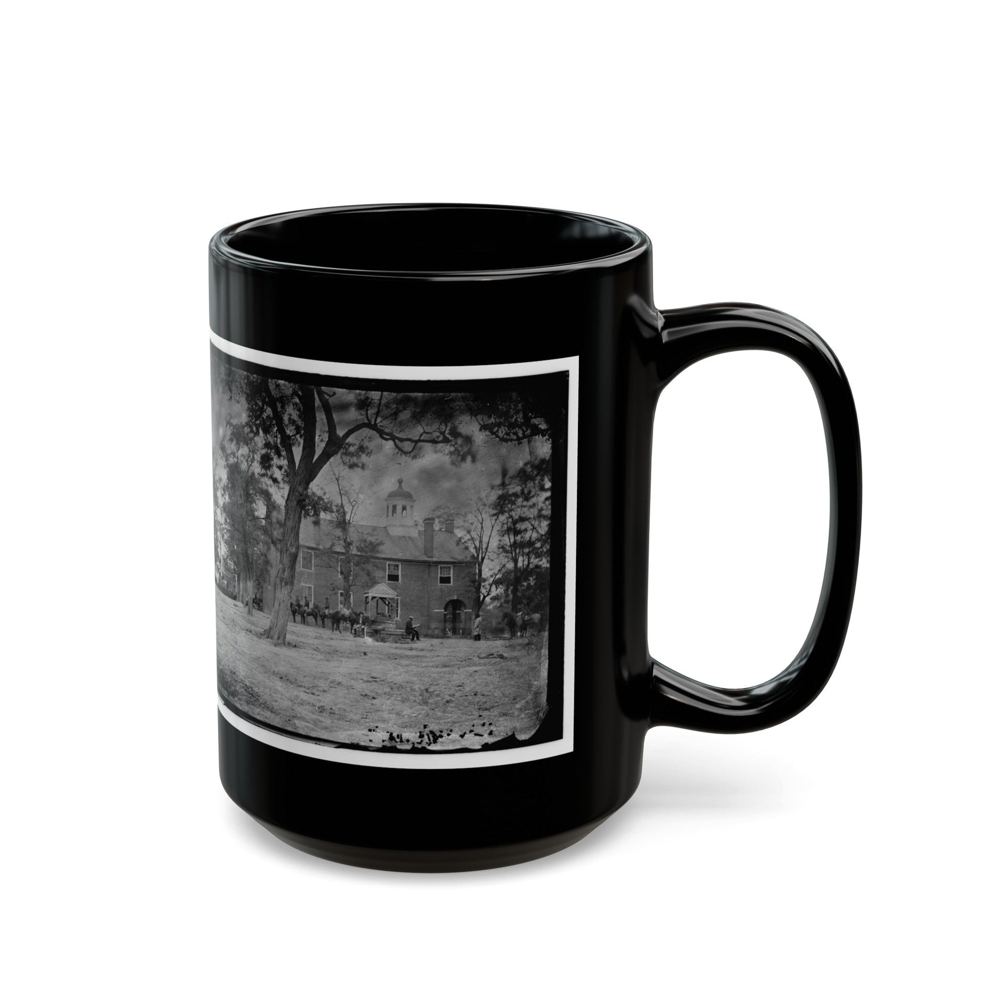 Fairfax Court House, Va. The Courthouse (U.S. Civil War) Black Coffee Mug-The Sticker Space