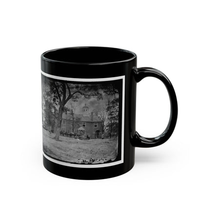 Fairfax Court House, Va. The Courthouse (U.S. Civil War) Black Coffee Mug-The Sticker Space