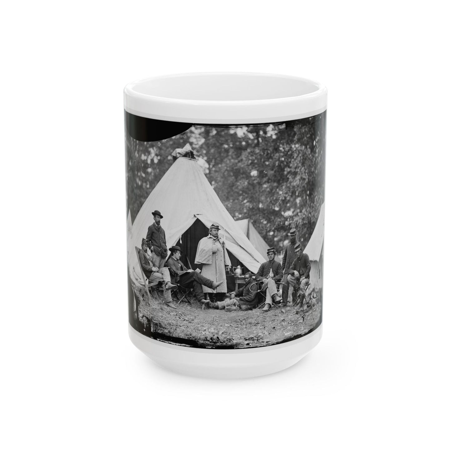 Fairfax Court House, Virginia. Capt. J.B. Howard, A.Q.M. And Group At Headquarters, Army Of The Potomac (U.S. Civil War) White Coffee Mug