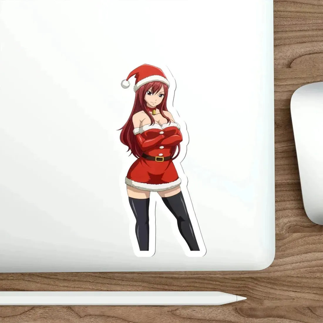 Fairy Tail - Erza Scarlet v6 Christmas (Anime/Ecchi/Waifu) STICKER Vinyl Die-Cut Decal - The Sticker Space