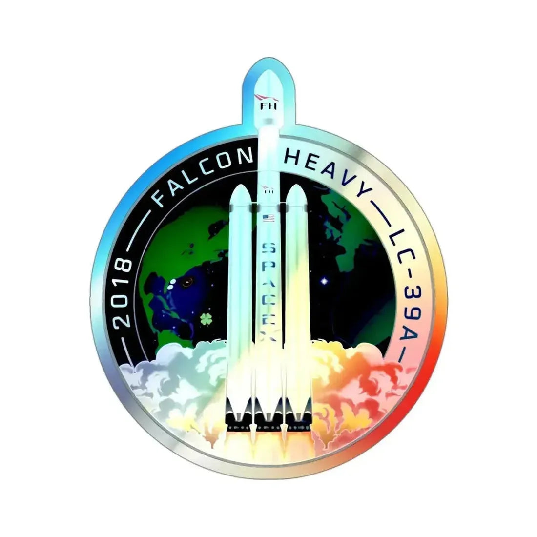 Falcon Heavy Demo (SpaceX) Holographic STICKER Die-Cut Vinyl Decal - The Sticker Space
