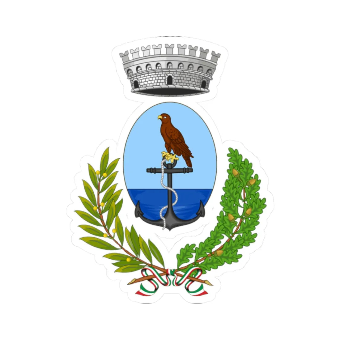 Falcone Italia-Stemma (Italy) (Coat of Arms) STICKER Vinyl Kiss-Cut Decal 2 Inch White - The Sticker Space