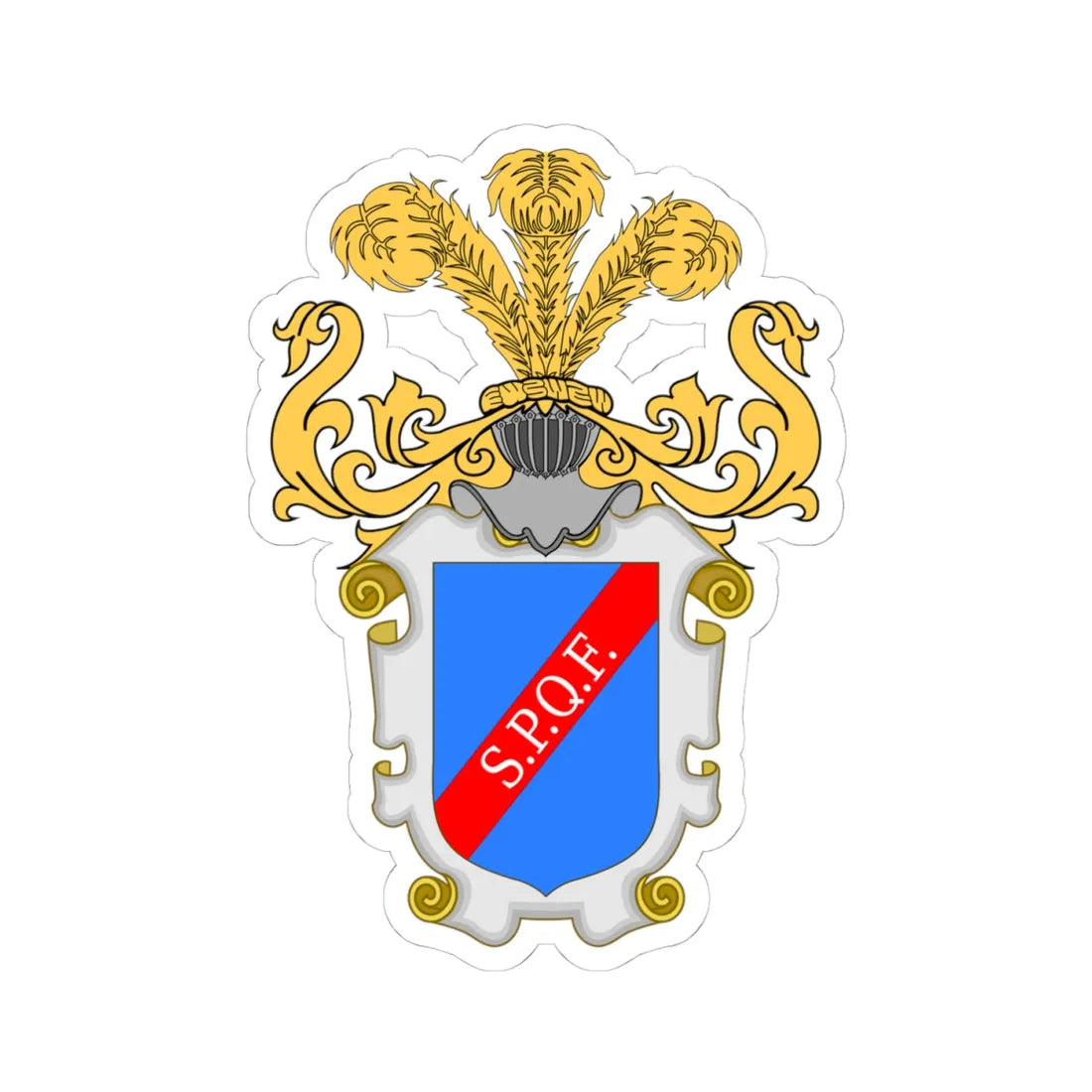 Falerone-Stemma (Italy) (Coat of Arms) STICKER Vinyl Kiss-Cut Decal 4 Inch White - The Sticker Space